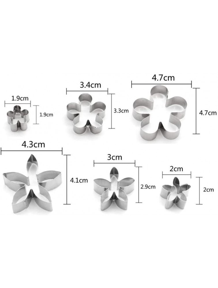 KeyZone 12 Pcs Small Stainless Steel Flower & Leaf Cookie Cutter Set Fondant Biscuit Cutter Cake Molds DIY Tools - B0ELMGLCS