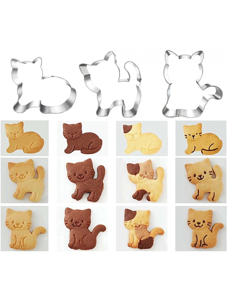 Kitty Cat Cookie Cutter Set-6 Piece-Kitty Cat Face Kitty Butt Kitty Cat Paw and 3 Cute Shapes Kitty Cat Body Cookie Cutters Molds for Kitty Cat Themed Party cat - BJ1FPSAYX