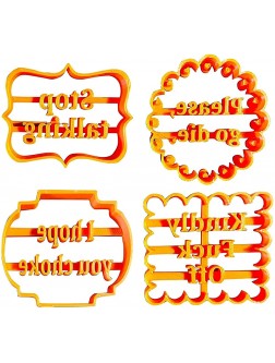 MEGXIT 4Pcs Funny Cookie Cutters with Good Wishes Cookie Molds with Rude Sayings,Lightweight Durable Cookie Moulds Form  Cookie Molds for Baking Chocolate Funny Biscuit Cutter - B8I4AIC5E