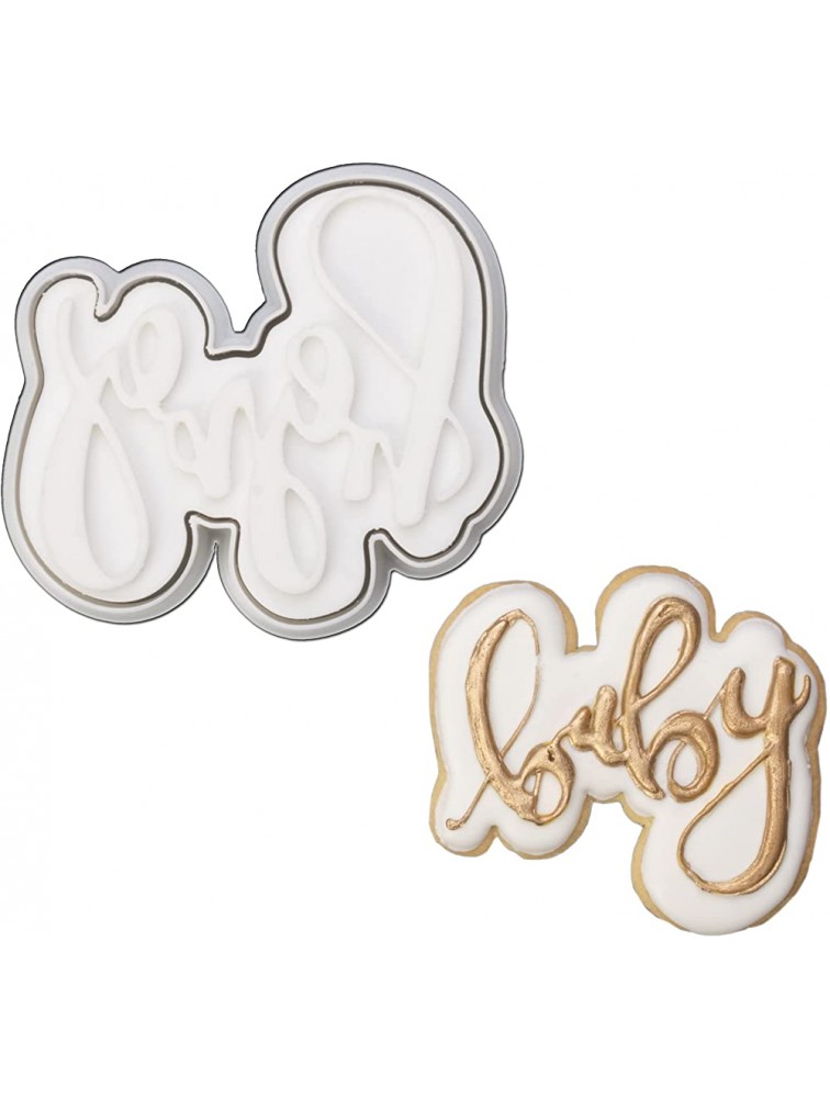 Mostop 3D Cookie Cutter with Baby Letter Stampers Baby Shower Cake Mold Fondant Decorating Tools DIY Mold for Sugar Craft Baking Mould Kids' Birthday Party Kitchen Tools - B25J74KL4