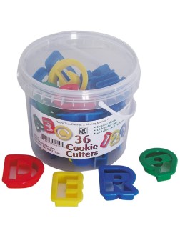 R&M International Alphabet and Number 1.5" Cookie Cutters 36-Piece Bucket - BP7QMNB31