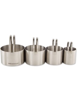 RSVP International Endurance Round Biscuit Cutters Stainless Steel Set of 4 | Nest for Easy Storage | For Cutting Thick or Thin Dough | Professional | High Handle Arch - BO9Q9M2VV