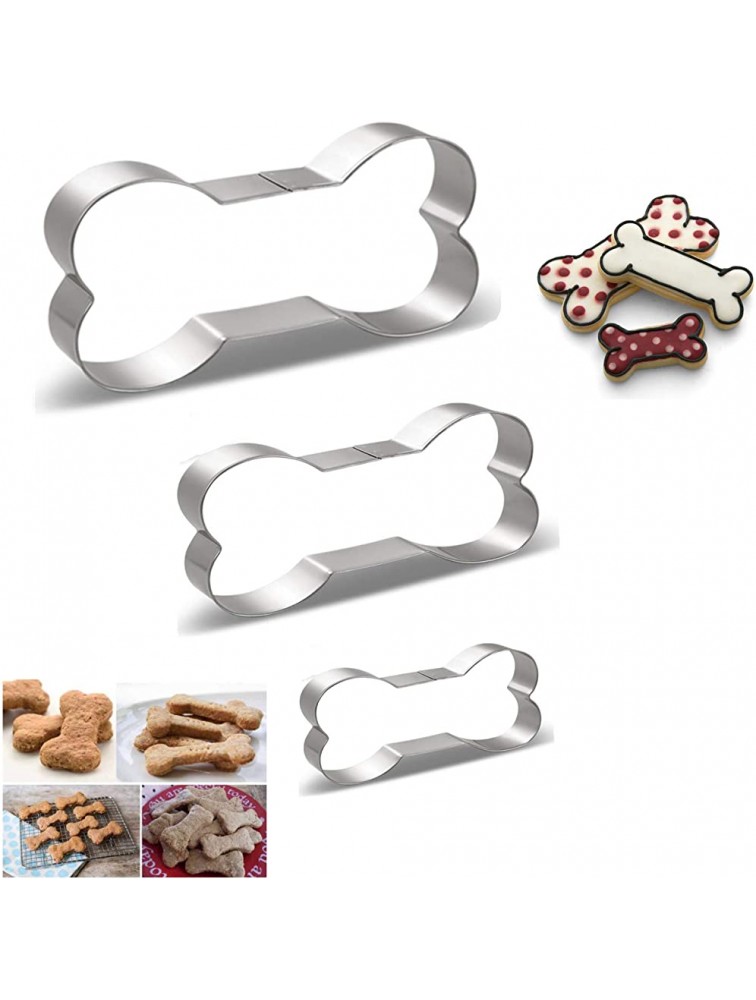 Stainless Steel Metal Dog Bone Shape Cookie Cutter Set Treats and Crafts - BYAAJZZR1