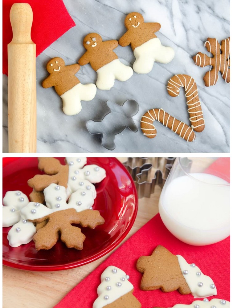 StarPack Home Christmas Cookie Cutters Set 18 Piece Favorite Holiday Shapes including Gingerbread Man Star and Snowflake Cutter Shapes - BQZX740YE