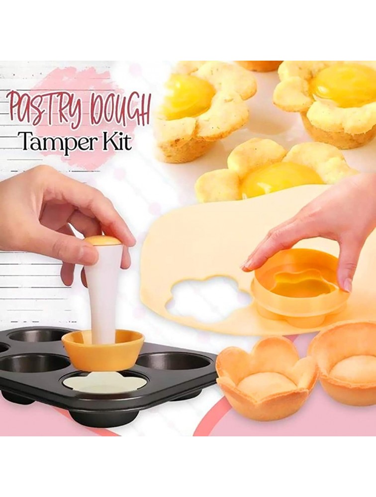 Tart Shell Molds Pastry Dough Tamper Kit Fruit Pie Maker Flower Circle Cookies Biscuit Cutter Baking Tool for Making DIY Cupcake Muffin Pecan Pies Cheesecakes and Desserts - B2TVPZMX2