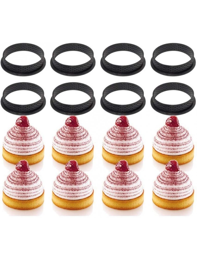 1 Pc Round Small Cake Rings Mousse and Pastry Cake Mold Ring Baking Decor Cutting Mold Mini Baking Ring Mold Cheese Cake Mousse Ring Cake Ring Dessert Ring Food Presses 3 x 0.8'' Black - BFWNM0M8E
