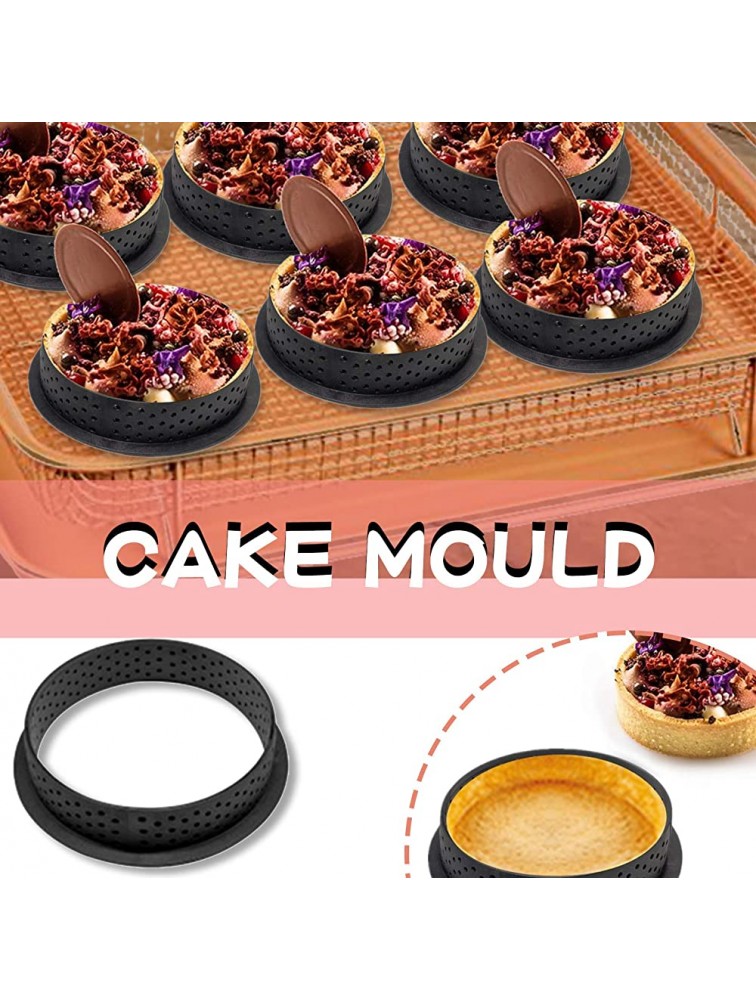 1 Pc Round Small Cake Rings Mousse and Pastry Cake Mold Ring Baking Decor Cutting Mold Mini Baking Ring Mold Cheese Cake Mousse Ring Cake Ring Dessert Ring Food Presses 3 x 0.8'' Black - BFWNM0M8E