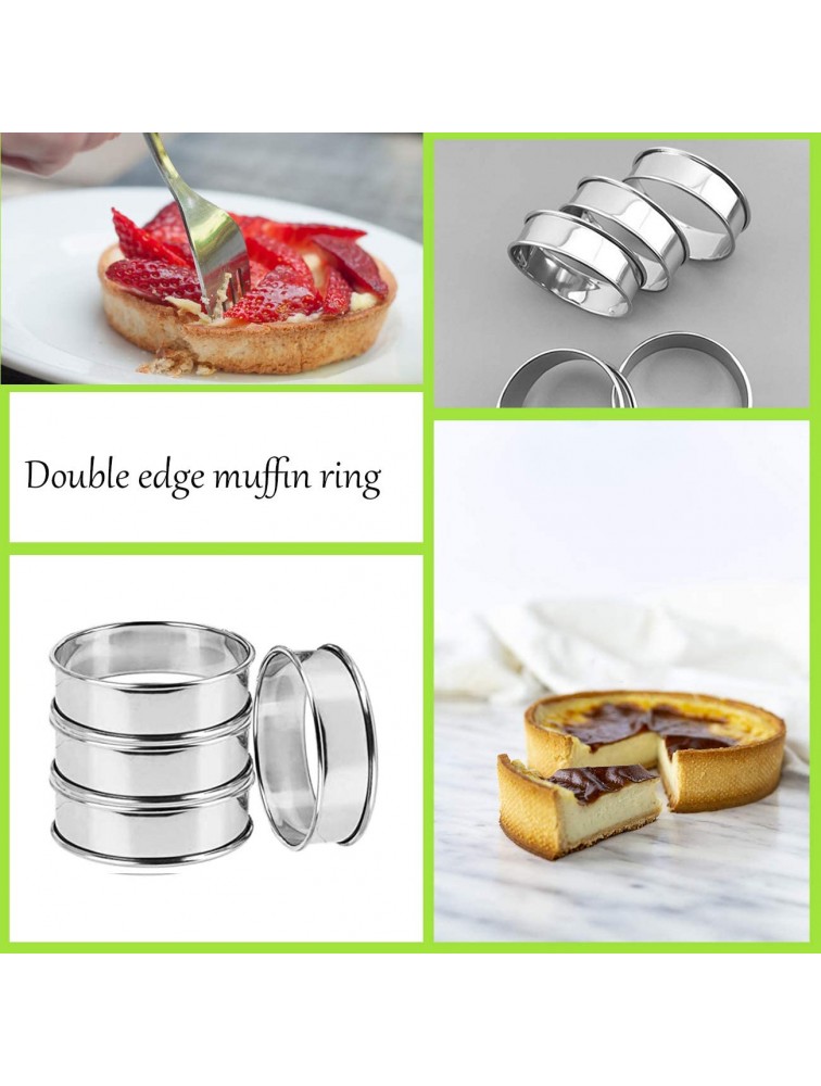 4 Pieces English Muffins Rings, 3.1 Double Rolled Tart Rings Crumpet Mousse Cake Rings, Pancake Ring - BYCRPJRLS