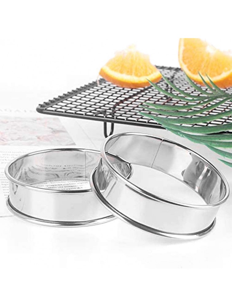 4Pcs English Muffin Rings,Stainless Steel Crumpet Rings Tart Rings Double Rolled Nonstick Egg Circles for Cooking Round Pastry Ring Mold10cm - BI52CSYJP
