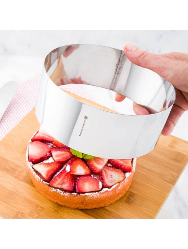 6 Inch Baking Ring 1 Round Cake Ring Oven-Safe and Freezer-Safe Bake Pastries Mousse and Other Desserts Stainless Steel Ring Mold Dishwasher-Safe For Cooking or Baking Restaurantware - BPVK9010F