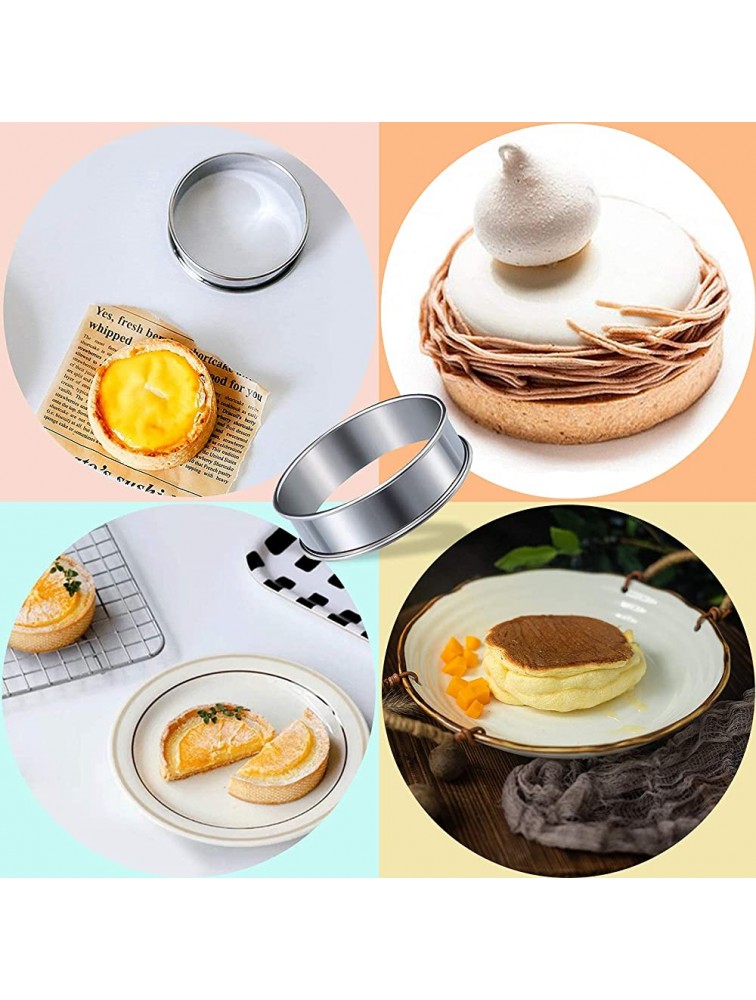 6 Pieces English Muffins Rings 3.15 Inch Stainless Steel Crumpet Muffin Tart Rings Molds Double Rolled Crumpet Muffin Baking Cooking Rings Nonstick Metal Round Ring Molds - BJIXPW32P