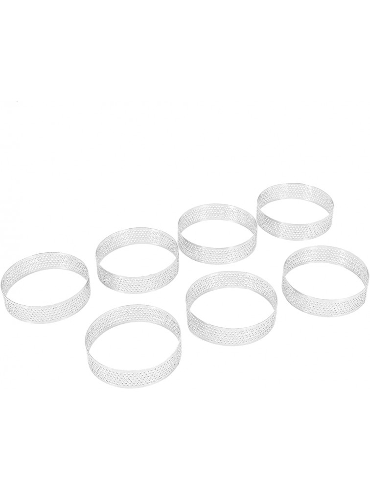 Ahdouee 5 Pcs Circular Porous Tart Ring Bottom Tower Pie Cake Mould Baking Tools Baking Household Pressure Tower Belt Hole Breathable Tart Ring 8cm - BR26GIUWU