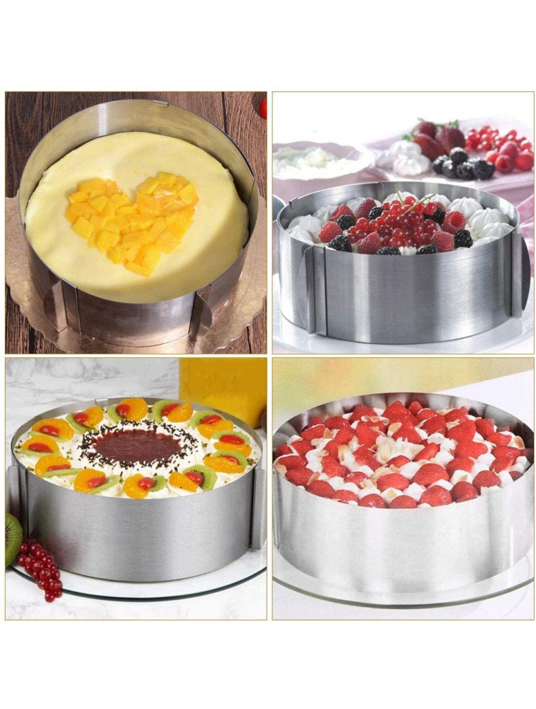 Cake Mousse Mould and Acetate Sheets for Baking Stainless Steel 6 to 12 Inches Adjustable Cake Mold Ring 5.9 x 394 inch Mousse Cake Sheets Cake Collar Cake Mousse Mould Cake Baking Cake Decor Set - B6GAAIRQC