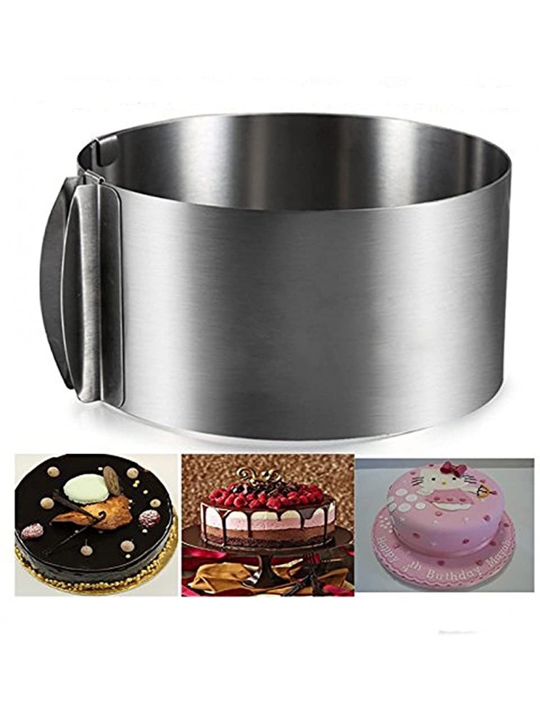 Cake Ring Mold Stainless Steel 6inch Cake Mold Slicer Ring for Baking Adjustable 6-12 inch Round Baking Tool Can Be Circle Cookie Cutters Funnel Cake Kit Mini Mousse Tiramisu Mold Cake Pan - BRXL46BY4