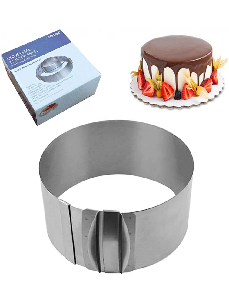 Cake Rings round Cake Mold for Baking 6 to 12 inches Adjustable Cake Ring Cake Mold Fixing Buckle - BVRB71Y75