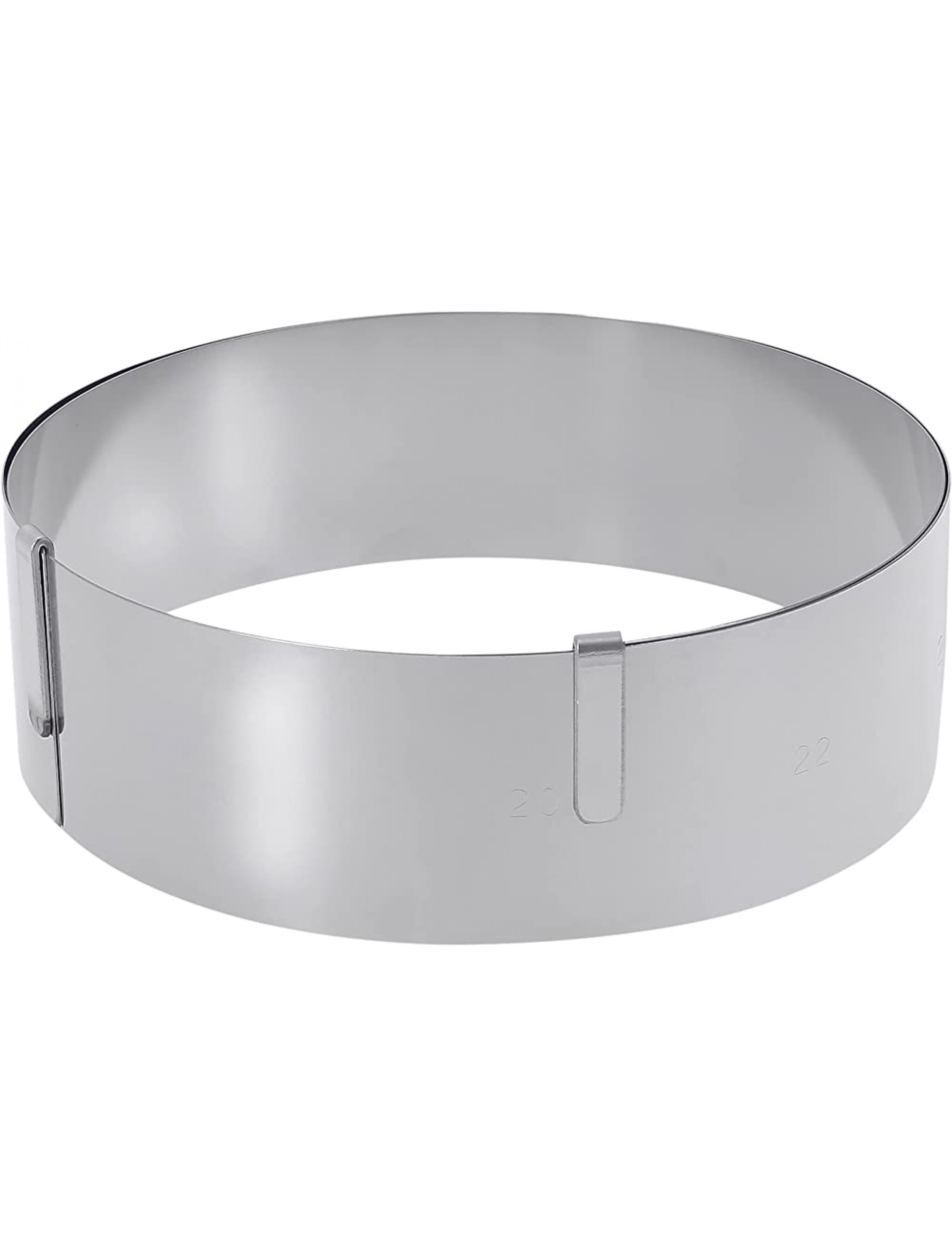 de Buyer Round Expandable Cake Frame Baking Supplies Stainless Steel Cake Ring Dishwasher Safe 7 x 14 1.75'' Frame - BIJA88LXR
