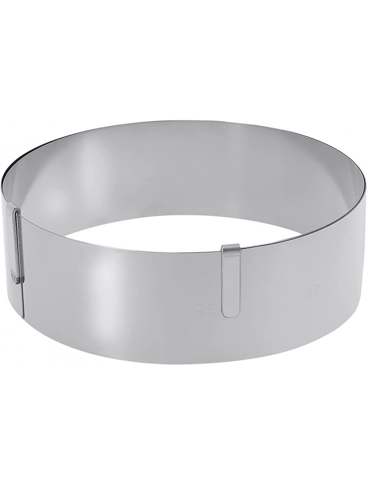 de Buyer Round Expandable Cake Frame Baking Supplies Stainless Steel Cake Ring Dishwasher Safe 7" x 14" 1.75'' Frame - BIJA88LXR