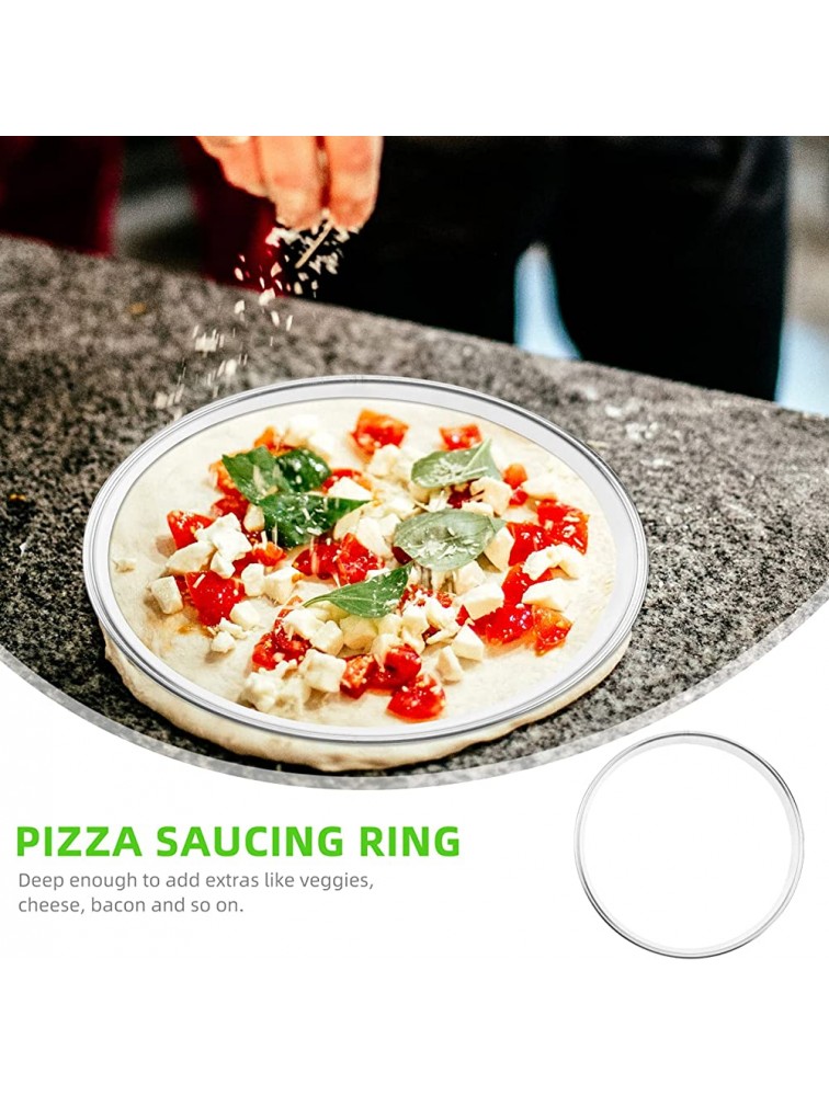 DOITOOL Stainless Steel Pizza Rings Muffin Rings Mousse Rings Metal Round Rings Metal Tart Pastry Rings Molds 9 inch Non Stick Pizza Cutter Rings Egg Pancake Rings for Cooking Baking - B4HCF7C04