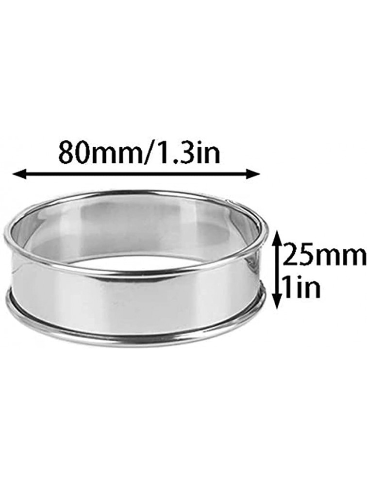 Giveyoulucky 8cm Stainless Steel Rolled Edge Fruit Pie Tarts Dessert Ring Muffin Crumpet Mold - BFI66JM7Y