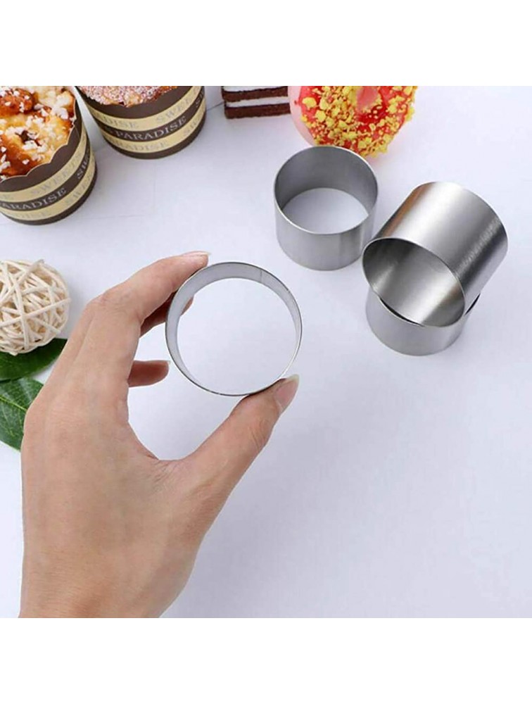Goeielewe 5Pcs Round Cake Rings Mold 2-Inch Mini Cake & Pastry Ring Stainless Steel Mousse Dessert Rings Set Cake Cookie Biscuit Cutter Muffin Baking Molds - BSG3NO14T