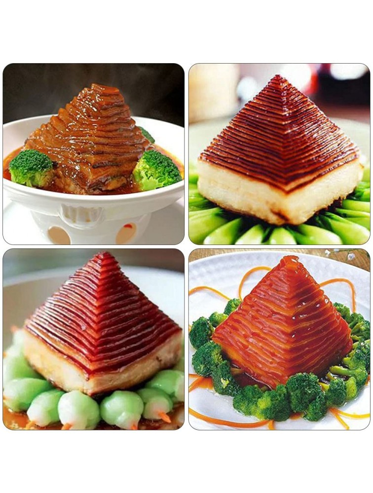 HEMOTON Stainless Steel Pyramid Mold Cake Food Mold Stuffed Meat Shape Form Rice Shaper Metal Serving Plate for Home Restaurant Kitchen Size S - B1K05P8JS