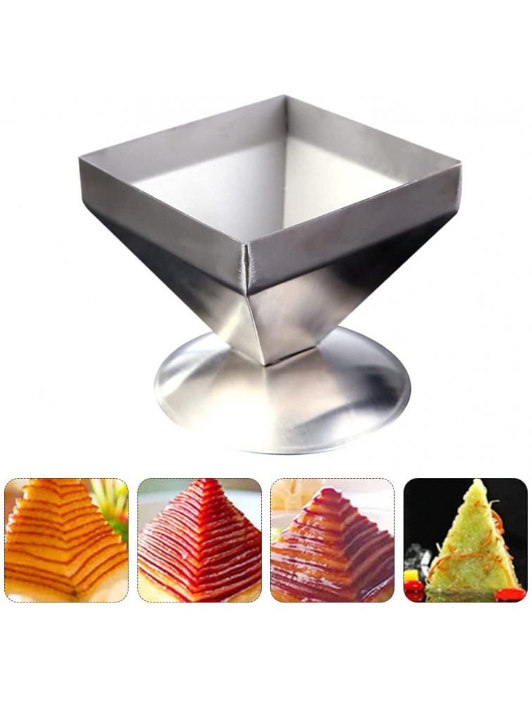HEMOTON Stainless Steel Pyramid Mold Cake Food Mold Stuffed Meat Shape Form Rice Shaper Metal Serving Plate for Home Restaurant Kitchen Size S - B1K05P8JS