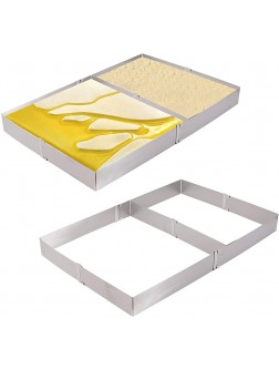 KINJOEK Square Cake Mold Ring Retractable Stainless Steel Adjustable rectangular Mousse Cake Milk Bar Mold Cake DIY Baking Mould Tool - BS7HAUM1U