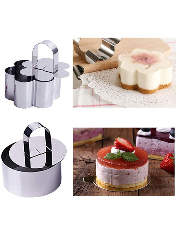 Mousse Cake Ring Mold Stainless Steel Mini Small Baking Pastry Rings for Cheese Dessert Salad with Pusher Cake Decorating Tools - BVS740ISU