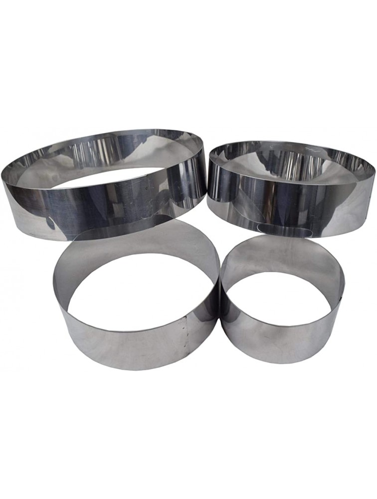 Set of 4 Round Mousse Cake Baking Rings Cutters Bottomless by EUROTINS - BF8UZE0B7