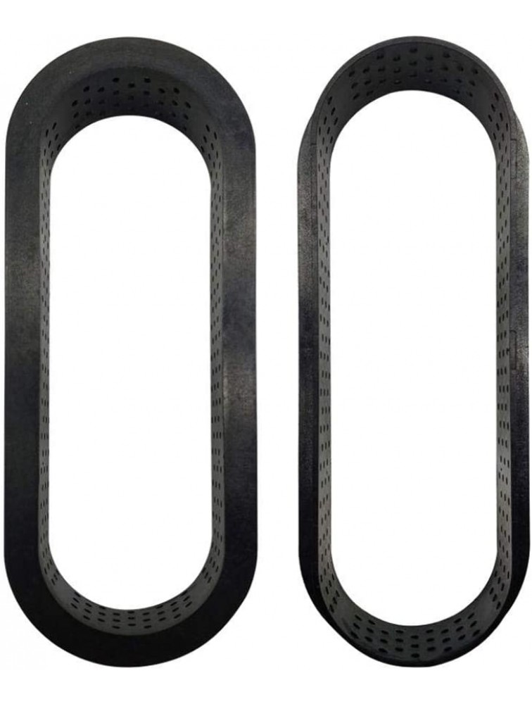 sundan 8pcs Oval Tart Ring Heat-Resistant Perforated Cake Mousse Ring Cake Mold Perforated Cutter Tart Decorating Black black-oval - BXGH7T1VO