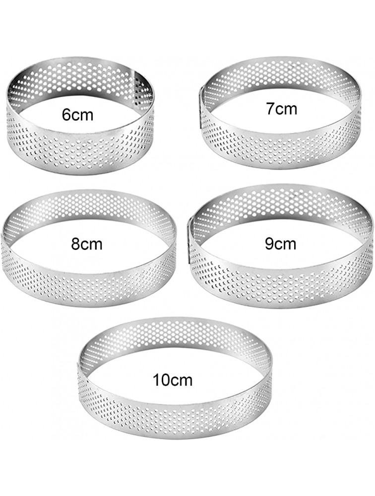 Tart Ring Perforated Mousse Tart Rings for Baking Home Food Making Tool Stainless Steel Nonstick Round Cake Ring Metal Round Ring Molds for French Dessert Pastry Circle Tartlet 6 cm - B24RVSLCI
