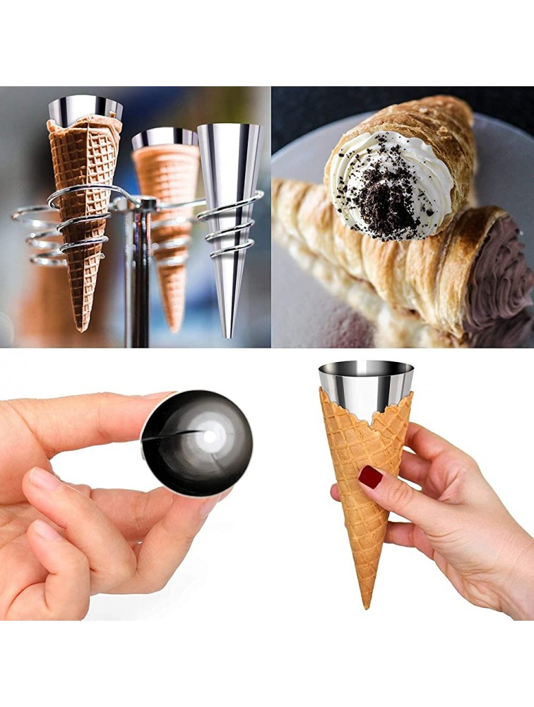 Utoolmart Cream Horn Molds Cone Tubular Shaped Mold Stainless Steel Non-Stick Cannoli Forms Pastry Croissant Metal Cone Molds Funnel Shape for Kitchen Party Baking Waffle 2Pcs - BMPFLHVGQ