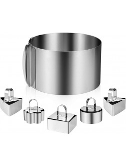 XMW 6 Pack Stainless Steel Cake Rings Including 6 to 12 Inch Cake Mold Ring 1 Pcs And 3 Inch Cake Mousse Ring 1 Rings,1 Pushers 5 Pcs for Baking Cake Mousse Cooking Mold or Cake Cutting. - BJMVUGQ4Q