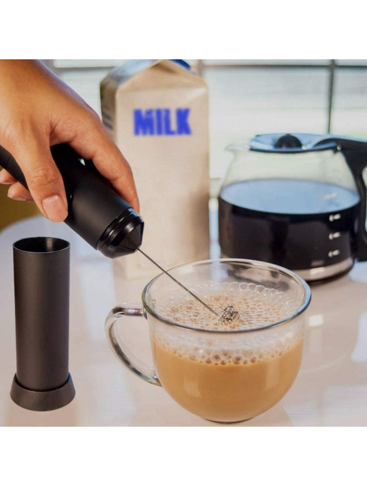 BJQ Mini Handheld Milk Frother Egg Beater,Battery Operated Electric Foam Maker Includes Kitchen Stand,Coffee Mixer a A 21.5cm - BON3ZHGJF