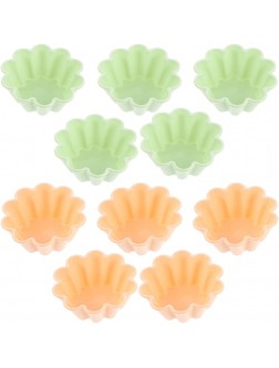 HEMOTON 10pcs Silicone Mini Tart Pan Non- Stick Quiche Molds Reusable Muffin Baking Cups Cupcake Liners Round Wave Bakeware for Jelly Pudding Tartlets Assorted Color - BVPTO7W7I