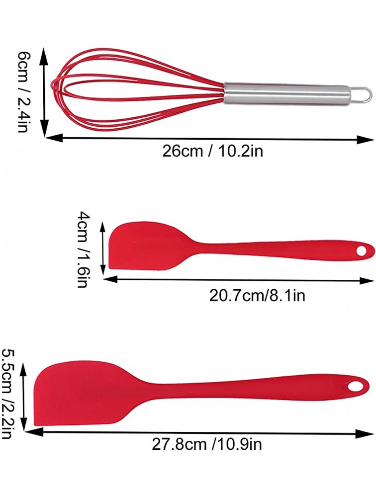 Slotted Spatula Egg Beater Food‑grade Materials for DIY Baking Tools for Kitchen Shovel Spoons for Silicone Kitchen UtensilsRed 5-piece set - BYK0BTE3S