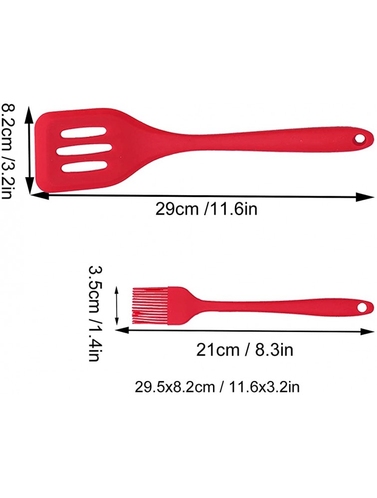 Slotted Spatula Egg Beater Food‑grade Materials for DIY Baking Tools for Kitchen Shovel Spoons for Silicone Kitchen UtensilsRed 5-piece set - BYK0BTE3S