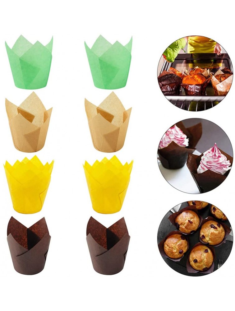 YARNOW 200pcs Large Tulip Baking Cup Liners Muffin Cupcake Paper Liners for Cupcakes and Muffins - BUV31Q23I