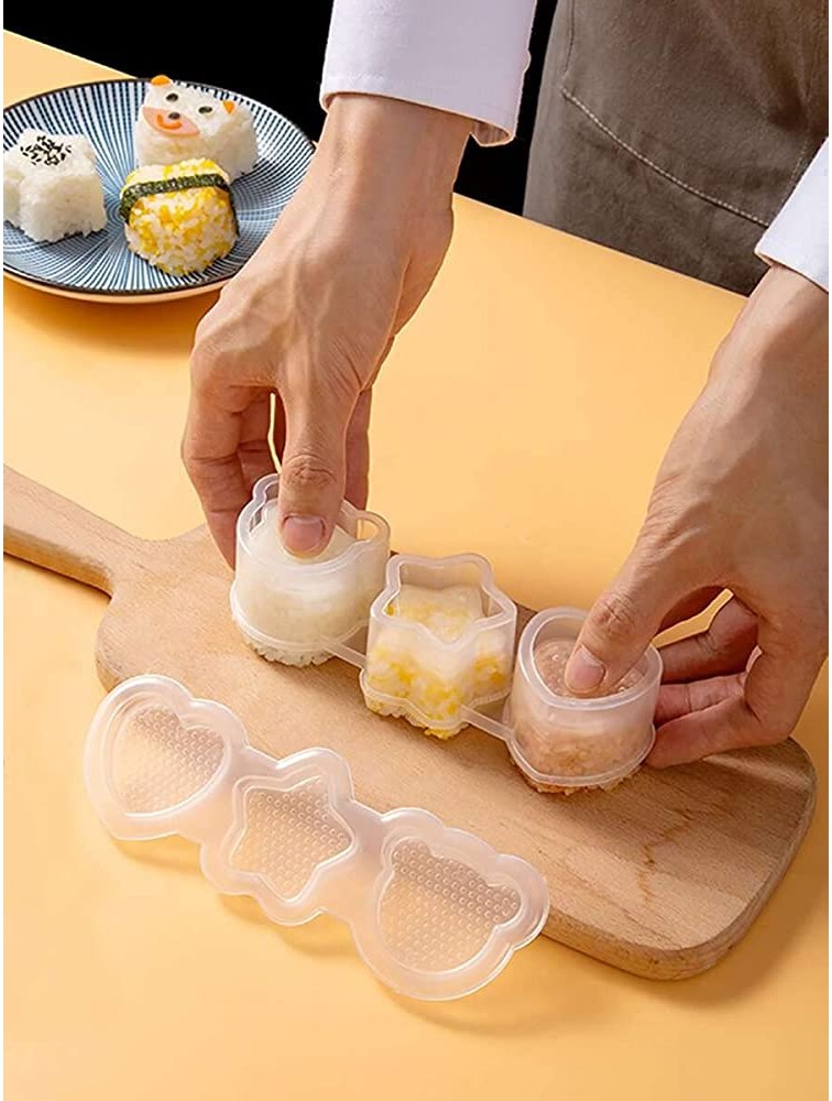 Z-Chen Kitchen tools 1pc 3 Grid DIY Rice Ball Mold Color : Multi Size : One-size - BWH757VAK