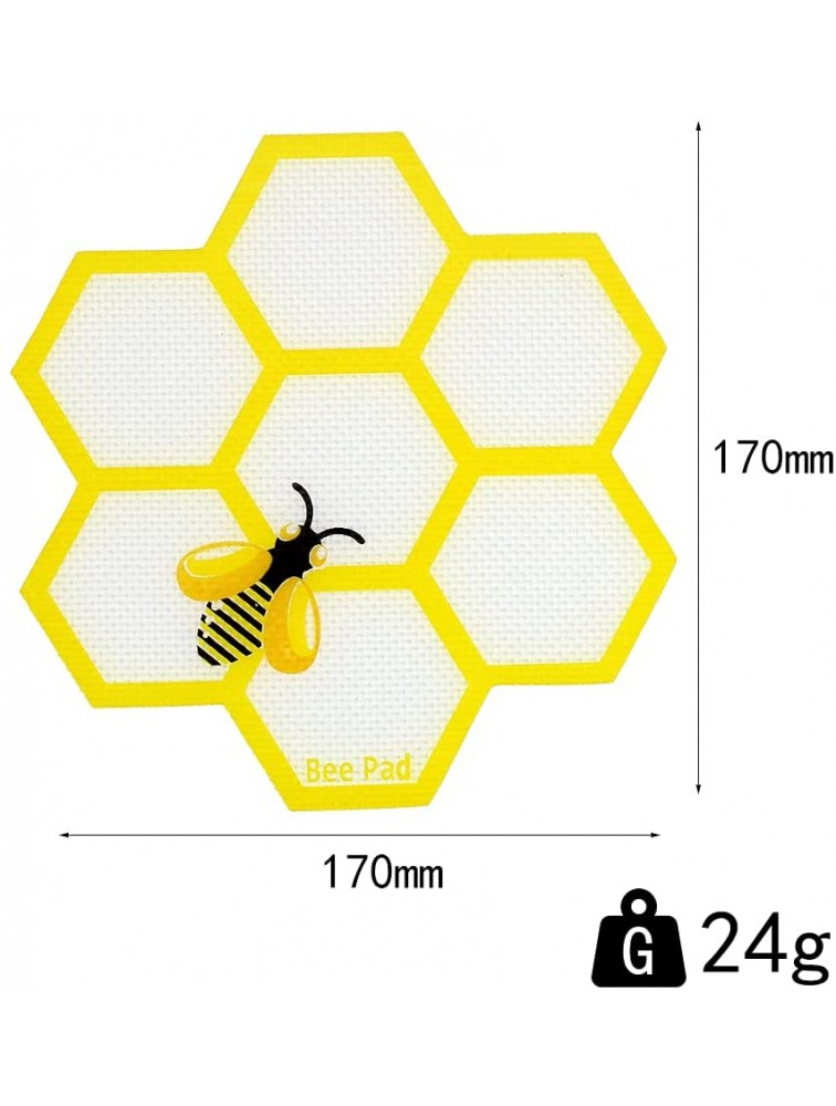 1pc Silicone Mat with Design 7 Inches Bee Pad Reusable Non Stick Concentrate Wax Oil Heat Resistant Fibreglass Pad - BBXWMG1FK