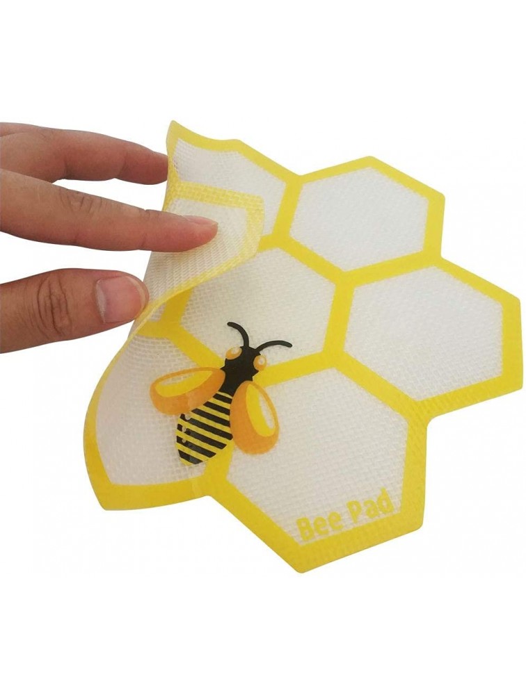 1pc Silicone Mat with Design 7 Inches Bee Pad Reusable Non Stick Concentrate Wax Oil Heat Resistant Fibreglass Pad - BBXWMG1FK
