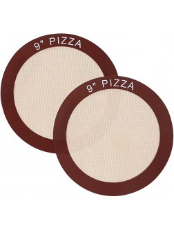 2 Pack Silicone Round Baking Mat Non-Stick Food Safe Oven Liners Rolling Pastry Sheet Reusable Non-Slip Cooking Pad for Macaron Cookie Dough Biscuits Pie and Pizza - B6LKBB774