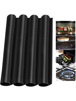 4 Pack Oven Liners Mats for Bottom of Electric Gas Oven Reusable Nonstick Oven Protector Liner Heat Resistant Grill Mats for Outdoor Grill 16 x 24 inch - BI264OOLH