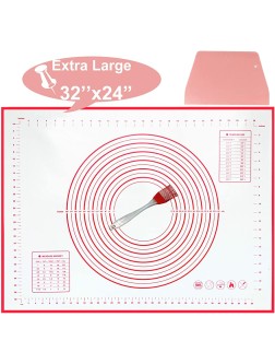 Extra Large Silicone Baking Mat 32" By 24" Non-slip Premium Pastry Mat Non Stick Pie Mat with Measurement Counter Mat Dough Rolling Mat - BI6T7Y4VB