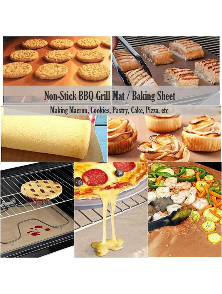 FoRapid PTFE Teflon Sheet Non-Stick Oven Liners Barbecue Grill Mat Baking Sheet Reusable Washable Use Up to 500℉ Craft Mat for Baking Cooking BBQ Grilling Roasting 16x24 40x60cm 3 Pack - BPCYF20KI