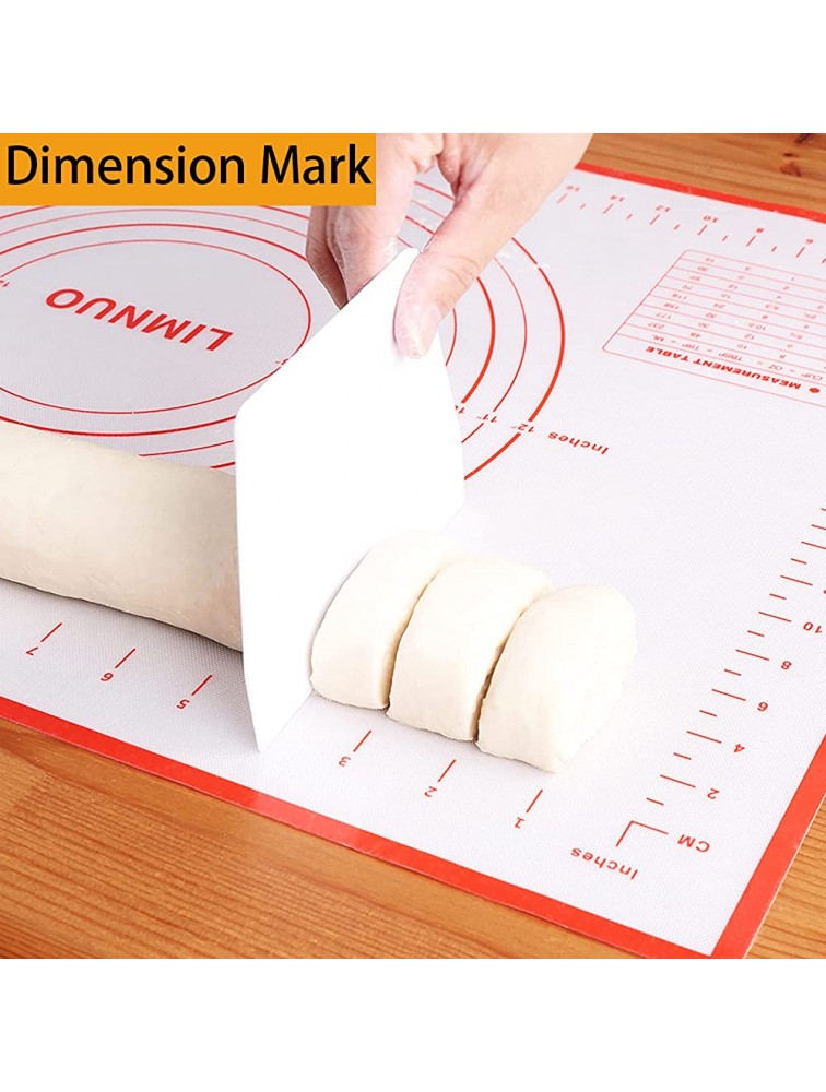 Large Silicone Pastry Mat Extra Thick Non Stick Baking Mat Non Stick Rolling Dough with Measurements-Non Slip,Counter Mat Dough Rolling Mat Pie Crust Mat16''W24''L Red - BVO6B2881