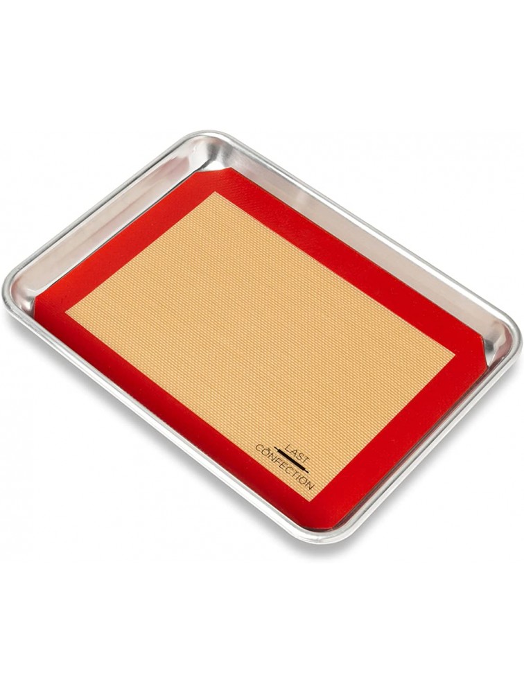 Last Confection Silicone Baking Mat Set of 2 Non-Stick Quarter Sheet 8-1 2 x 11-1 2 Professional Food Safe Tray Pan Liners - BRI49R01E