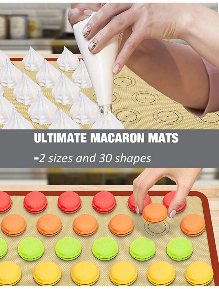 Macaron Silicone Baking Mat Non-Stick Silicon Macaroon Baking Half Sheet Perfect Baking Pad Cookie Kit for for Macarons Cake Bread and Pastry Making Set of 2 by Sunrich - BEYGFXMHC