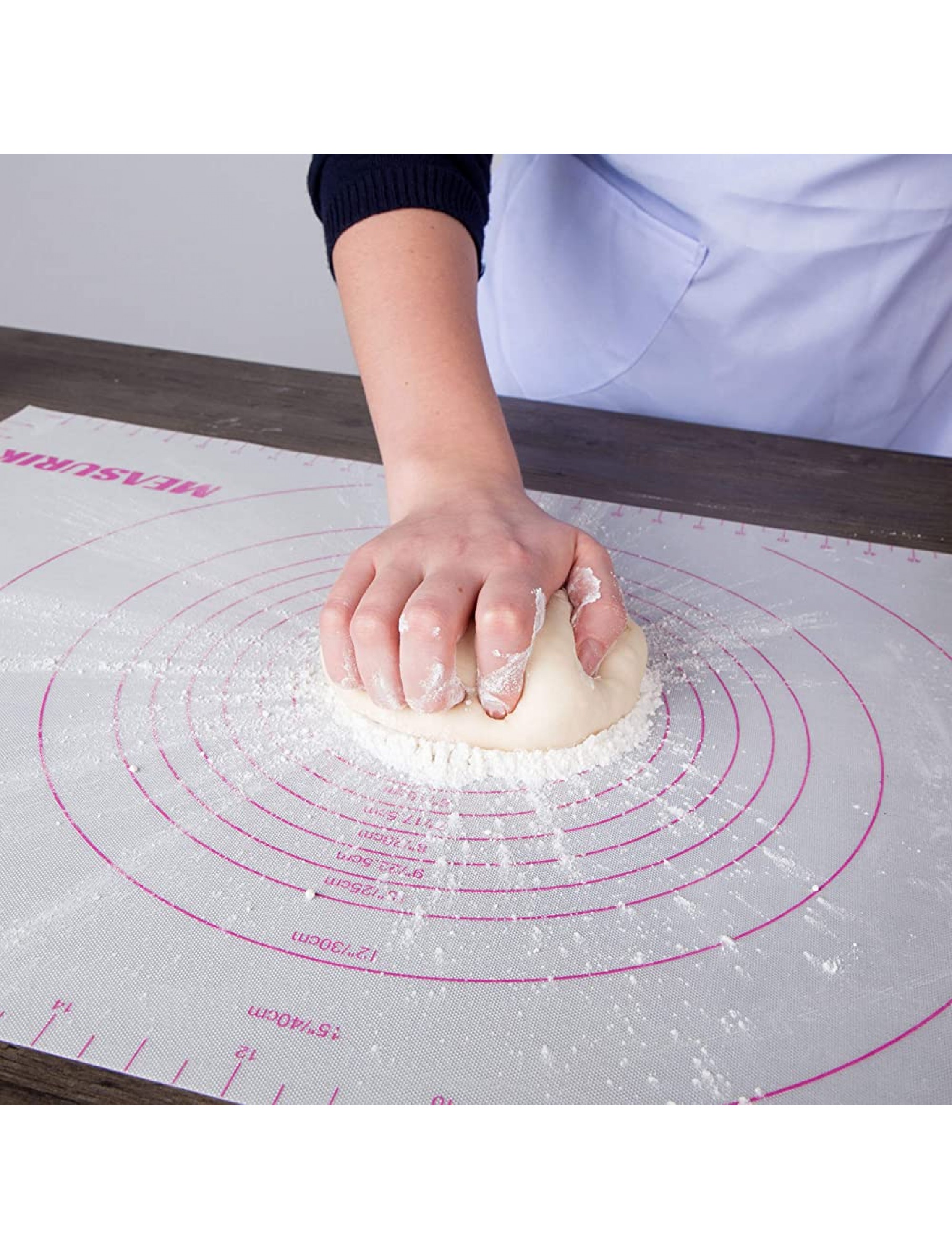 Measurik Extra Large Silicone Pastry Mat Non-Stick 16''W24''L Silicone Baking Mat with Temperature and Measurement Table Reusable Baking Oven Liner Sheet Food Grade and BPA Free - BUP7IXC0U