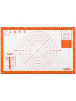 MMmat Extra Large Silicone Pastry Mat with Measurement German Silicone Non-Stick Dough Rolling Mat Non-Slip Counter Mat Oven Liner Pizza Pie Cake Baking Mat 16 x 26 Inches - B19FUKHSL
